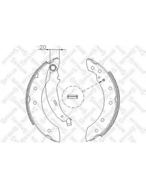 Колодка торм. Renault Logan Sandero Peugeot 106/206/306 задн. /барабанные/ 203х39 мм /для TRW/Lucas/