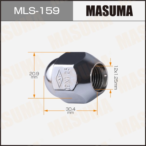 Гайка колеса М12*1.25 Nissan X-Trail T30/T31 ключ 21мм