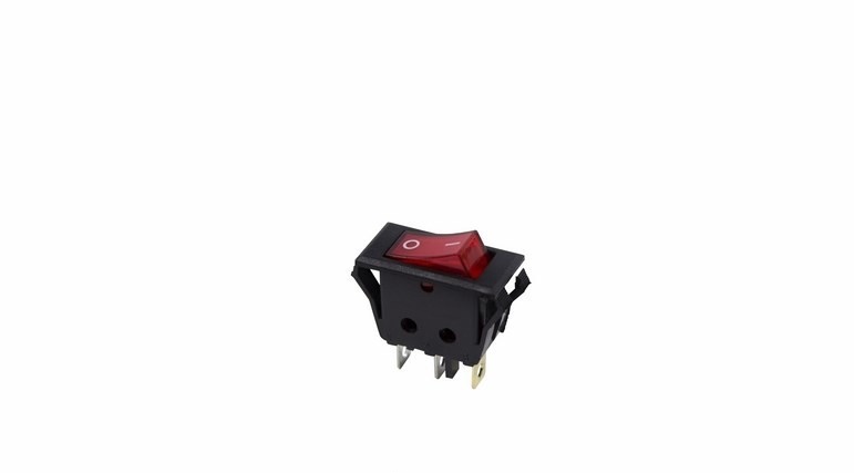 Выключатель клавишный 250V ON-OFF 15А 3 конт. красный