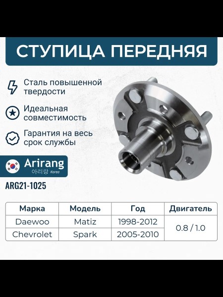 Ступица Daewoo Matiz Chevrolet Spark перед.