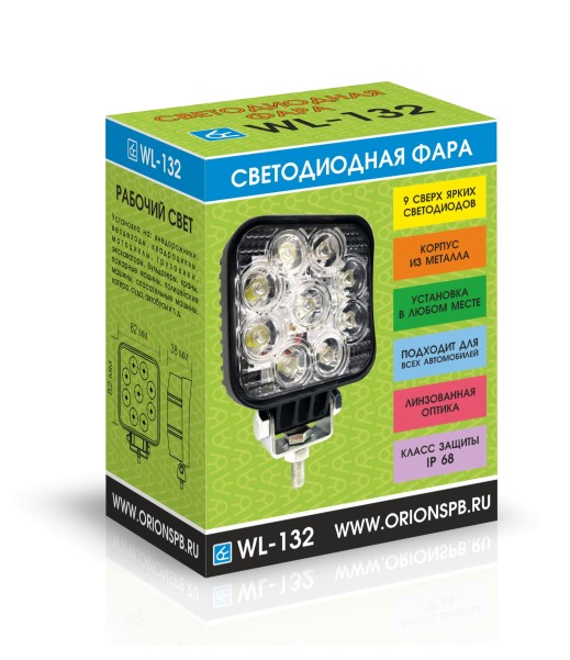 Фара светодиодная дополнительная 9 SMD 36W, 2160LM, 9-30V, 6000K, SPOT-ближний