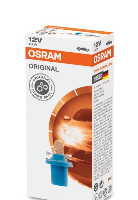 Лампа щитка пр. 12V W1.2W T5 без цок. с патрон. BХ8.5d