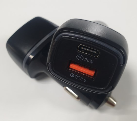 Зарядное устр-во в прикур. 1 USB 3,0 QC + PD (Type-C), черный