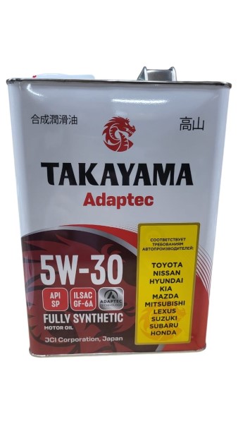 Масло моторное TAKAYAMA Adaptec 5W30 SP GF-6A (4л.) синтетическое (ж/б)