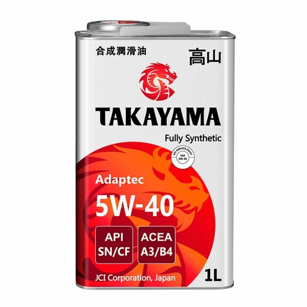 Масло моторное TAKAYAMA 5W40 SN/CF A3/B4 (1л.) синтетическое (ж/б)