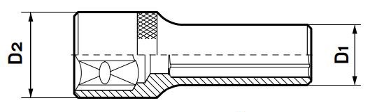 Головка сменная Г-10 (6-гр) 1/2 глубокая