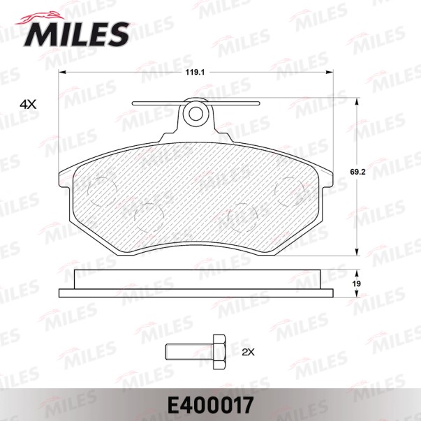 Колодка торм. Audi 80 90 (B3,B4) A4 (B5) Volkswagen Passat (B3,B4) до 2000 г.