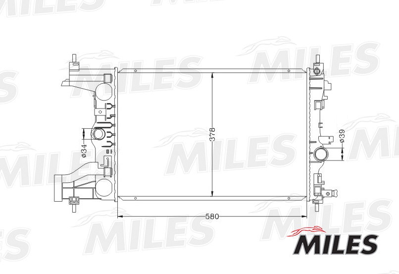 Радиатор основ. алюм. Chevrolet Cruze Astra J (09-) 1.8/2.0 МТ паяный