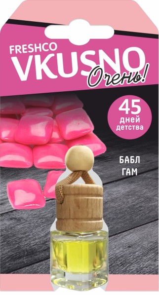 Ароматизатор подвесной  БОЧОНОК Freshco Vkusno  Бабл-гам