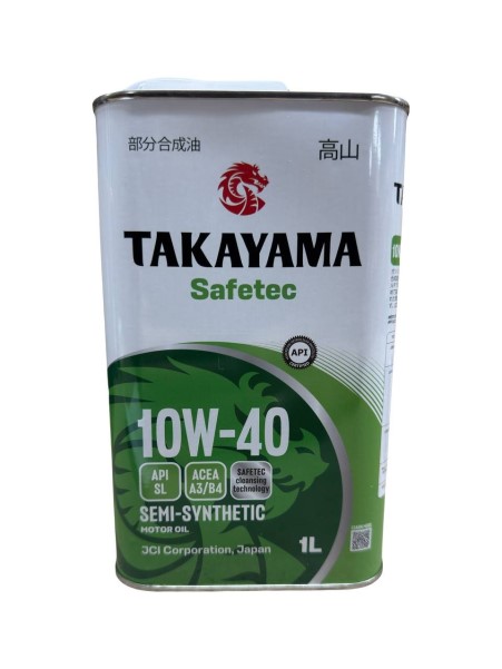 Масло моторное TAKAYAMA Safetec 10W40 SL A3/B4 (1л.) полусинтетическое (ж/б)