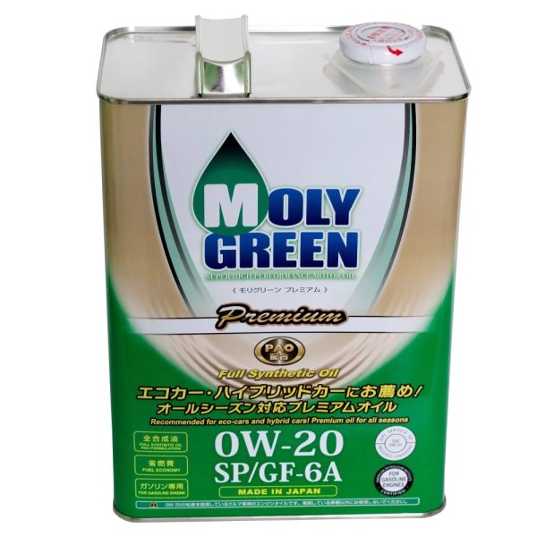 Масло моторное MolyGreen Premium 0W20 SP/GF-6A (4л.) синтетическое (бенз.)