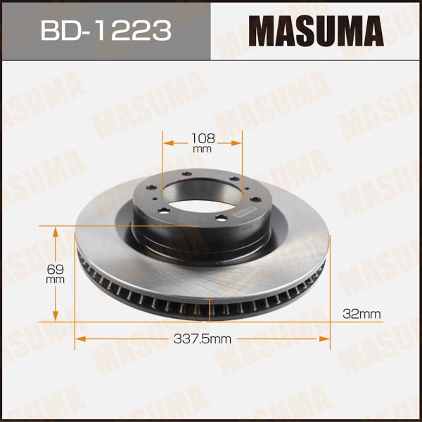 Диск тормозной передний Toyota Land Cruiser Prado 150 Lexus GX460 J150 (09-) (338x32) вент.