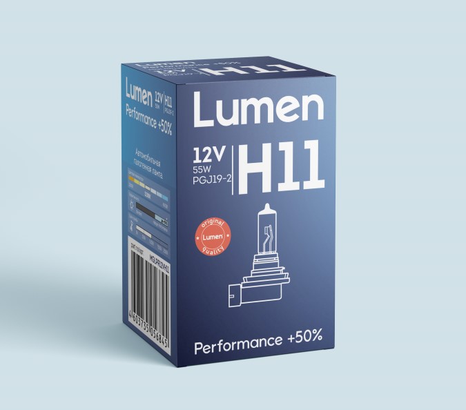 Лампа H11 12V 55W PGJ19-2 +50% Performance
