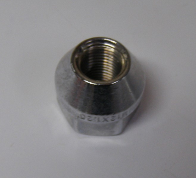 Гайка колеса М12*1,25*21 хром открытая ключ 21