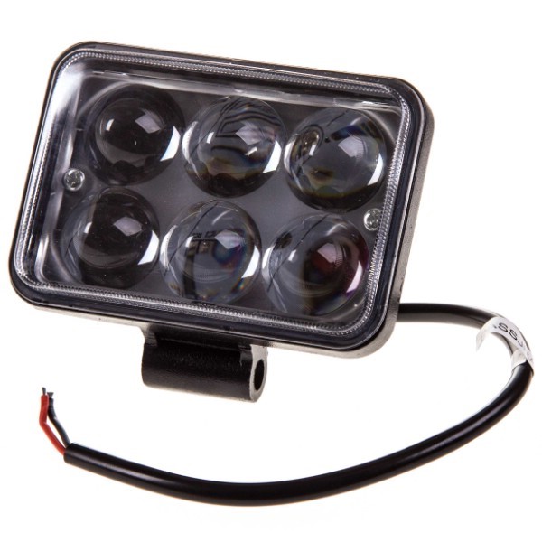 Фара светодиодная дополнительная 6 SMD 18W, 12/24V, 6000K  110*75(90)*60 мм (прямоугольная) дальний