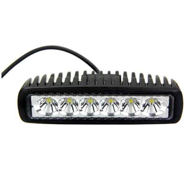 Фара светодиодная дополнительная 6 SMD 18W, 12/24V, 6000K  155*40*45 мм (прямоугольная) дальний