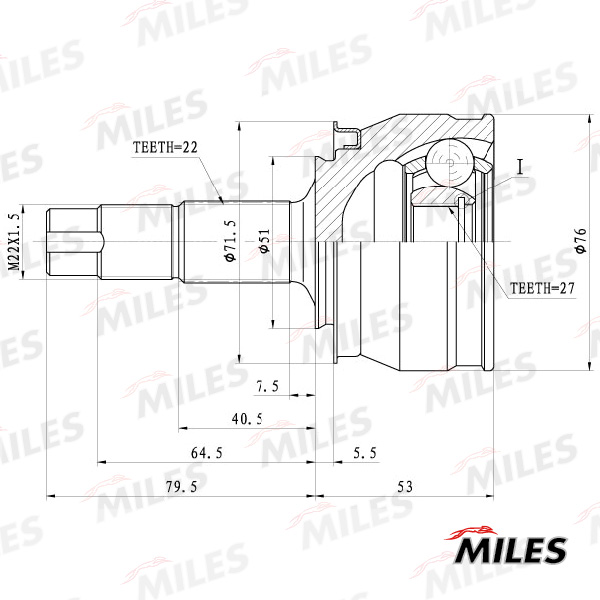 ШРУС Opel Astra H 1.4-1.6 с 2004 г. Zafira B 1.4-1.6 с 2005 г. наруж.