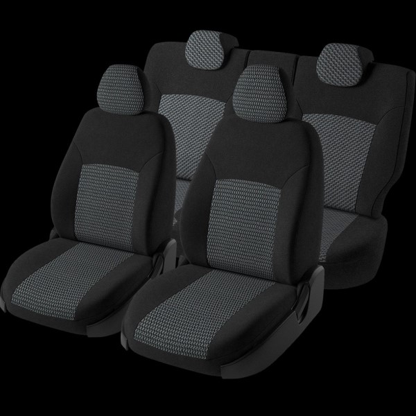 Чехлы на сиденье Geely MK-1 06.2008-2016г. 60/40 2Г Дублин Жаккард черный (разд.зад.спинка)