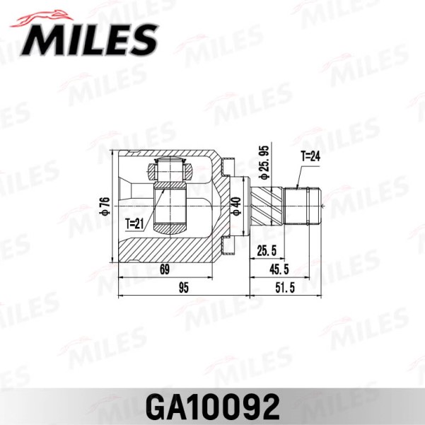 ШРУС Nissan Almera N16 00-06 внутр. 21x40x24