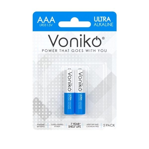 Батарейка AAA LR03 Alkaline 2 шт в блистере Ultra