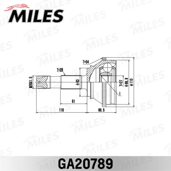 ШРУС Fiat Ducato 230/244 R15 наруж. с ABS