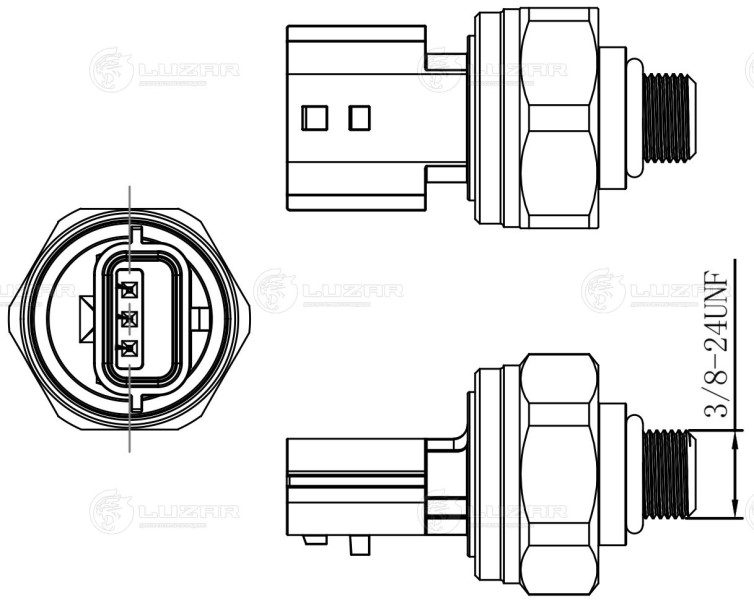 Датчик давл. кондиц. Renault Logan II с 2014-, Sandero II Kaptur с 2016-, Lada Largus, Lada XRAY