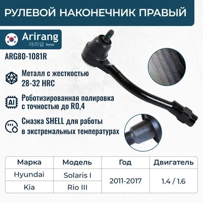 Наконечник рулевой Hyundai Solaris Kia Rio III прав.