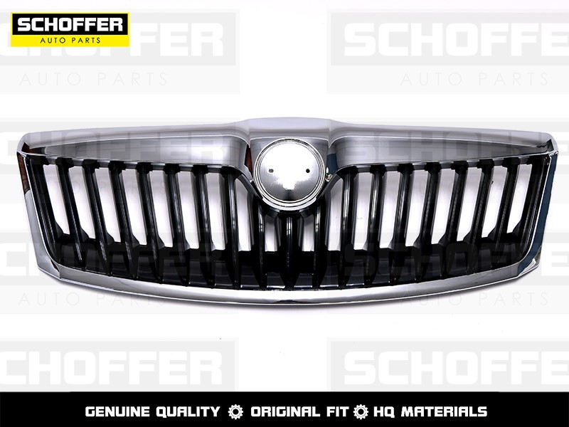 Решетка радиатора Skoda Octavia 08-13 хром/черн