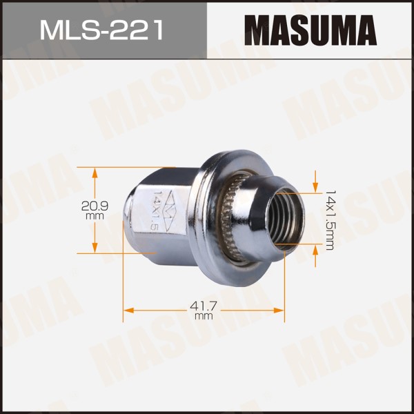 Гайка колеса M14*1.5*41,7 Прессшайба, закр., ключ 21мм