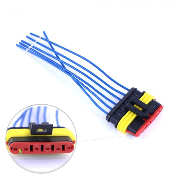 Разъем 6-ти контактный гнездовой, жгута ЭСУД Г-3302, IVECO с проводами, ответ.часть AX-322-2