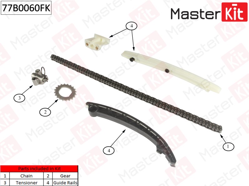 Цепь ГРМ Opel Astra J Corsa D/E 1.2-1.4 09 (комплект)