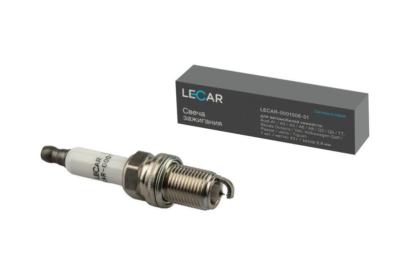 Свечи LECAR /Audi A4 04- Skoda Octavia II-III 07- VW Golf V-VI 04-13 Tiguan I-II 07-/ платина+платина