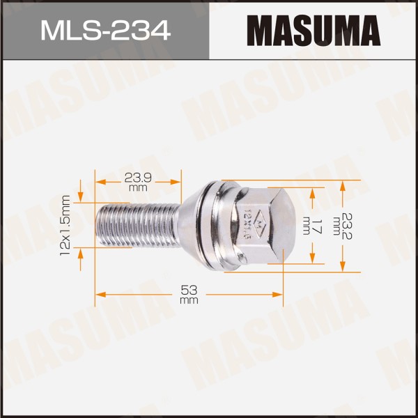 Болт колеса M12x1.5*23 Renault Clio Laguna Megane Modus Scenic