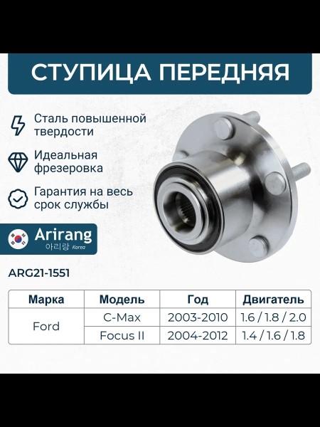 Ступица Ford C-Max Focus-II перед. /в сб. с подш./