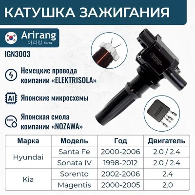 Модуль зажигания Hyundai Sonata EF (Тагаз) /наконечник/