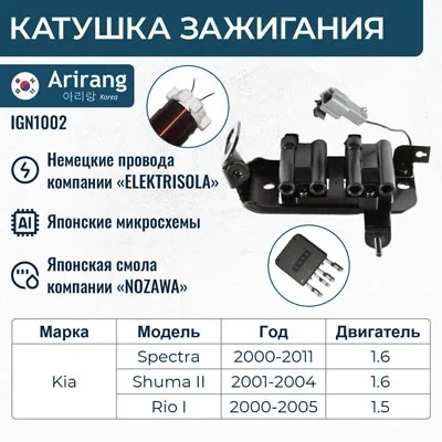 Модуль зажигания Kia Spectra (00-) 1.6i