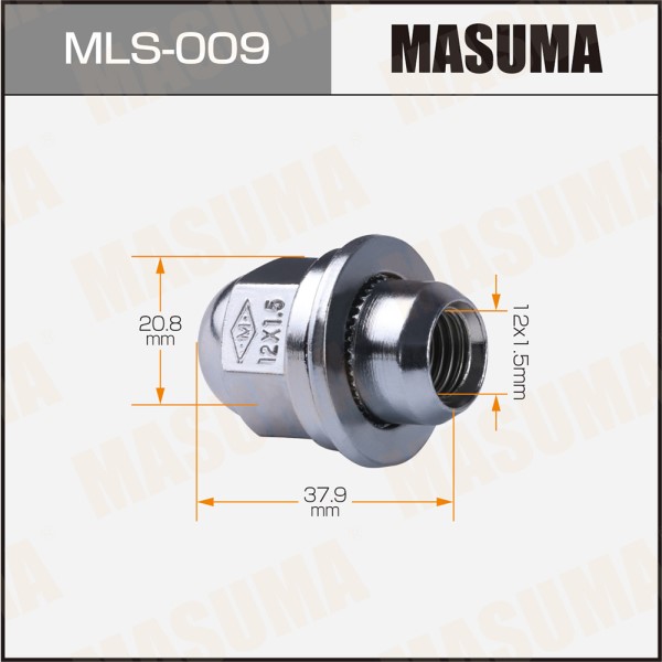 Гайка колеса M12*1.5*37,9 Пресс шайба, закр., ключ 21мм