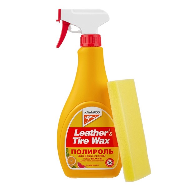 Полироль пластика и резины 500 мл Leather & Tire Wax (триггер) универсальный, аромат апельсин грейпфрут