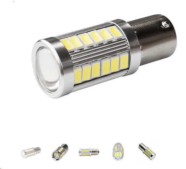 Лампа 1-конт. 12V P21W S25 33 SMD линзованная с цок. BA15s