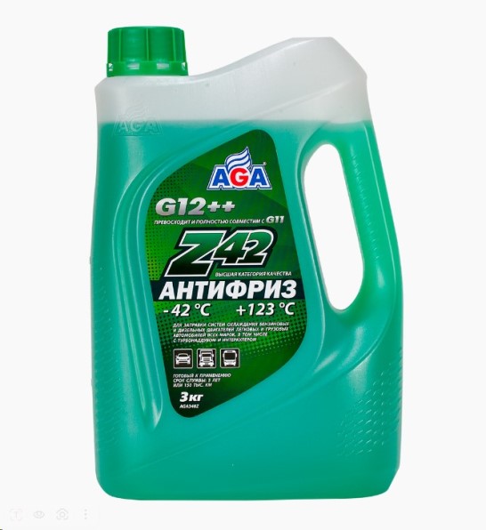 Антифриз  AGA-Z42 G12++  -42С (3 кг.) зеленый