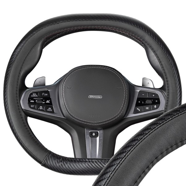 Оплетка руля S 35-37 см 2D-тип экокожа Dual-1 черная