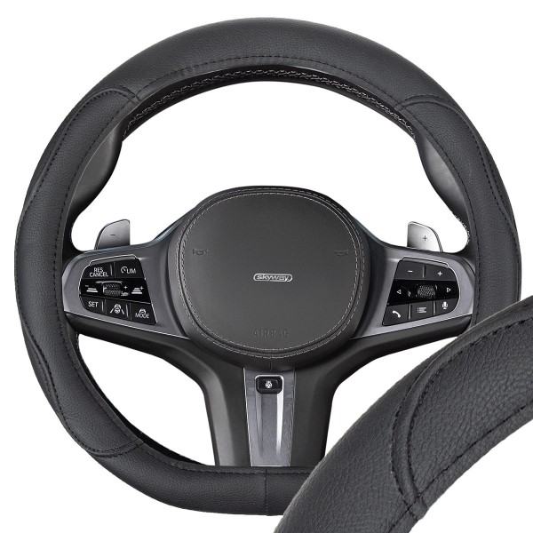 Оплетка руля M 37-38 см D-тип экокожа Design Drift-4 черная