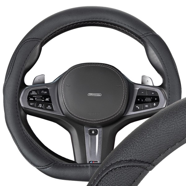 Оплетка руля S 35-37 см D-тип экокожа Design Drift-4 черная