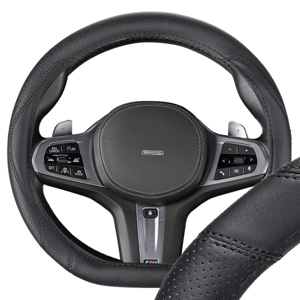 Оплетка руля S 35-37 см D-тип экокожа Design Drift-6 черная