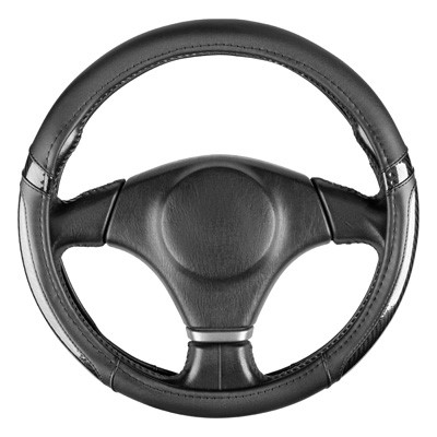 Оплетка руля M 37-38 см экокожа Mix Carbon-1 черная