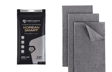 Салфетка из микрофибры набор из 3 шт 30*30 см СА-824 Korean Smart