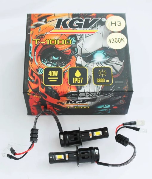 Лампа H3 12V LED 40W/3600LM 4300K 2 шт с вентилятором