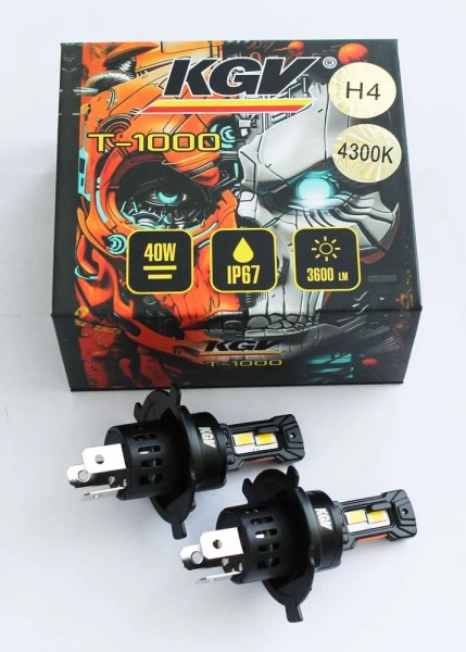 Лампа H4 12V LED 36/42W/3600LM 4300K 2 шт с вентилятором
