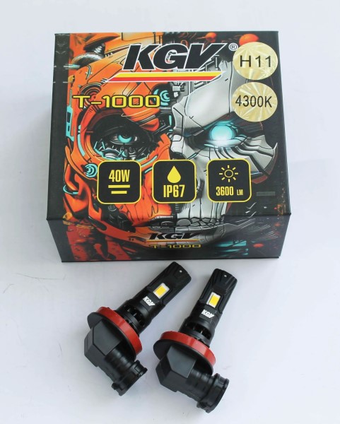 Лампа H11 12V LED 40W/3600LM 4300K 2 шт с вентилятором