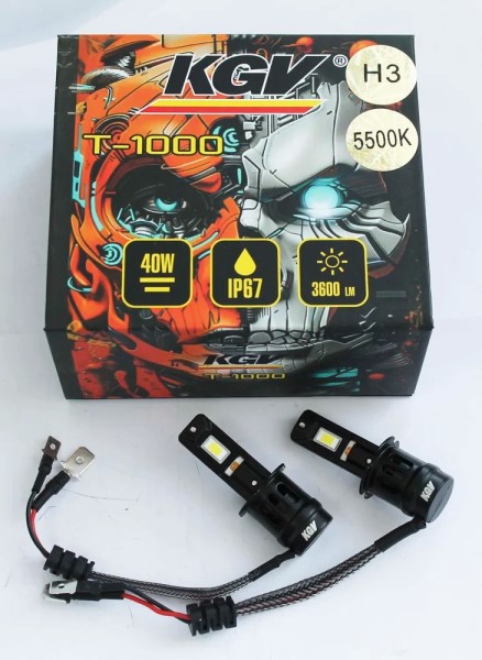 Лампа H3 12V LED 40W/3600LM 5500K 2 шт с вентилятором
